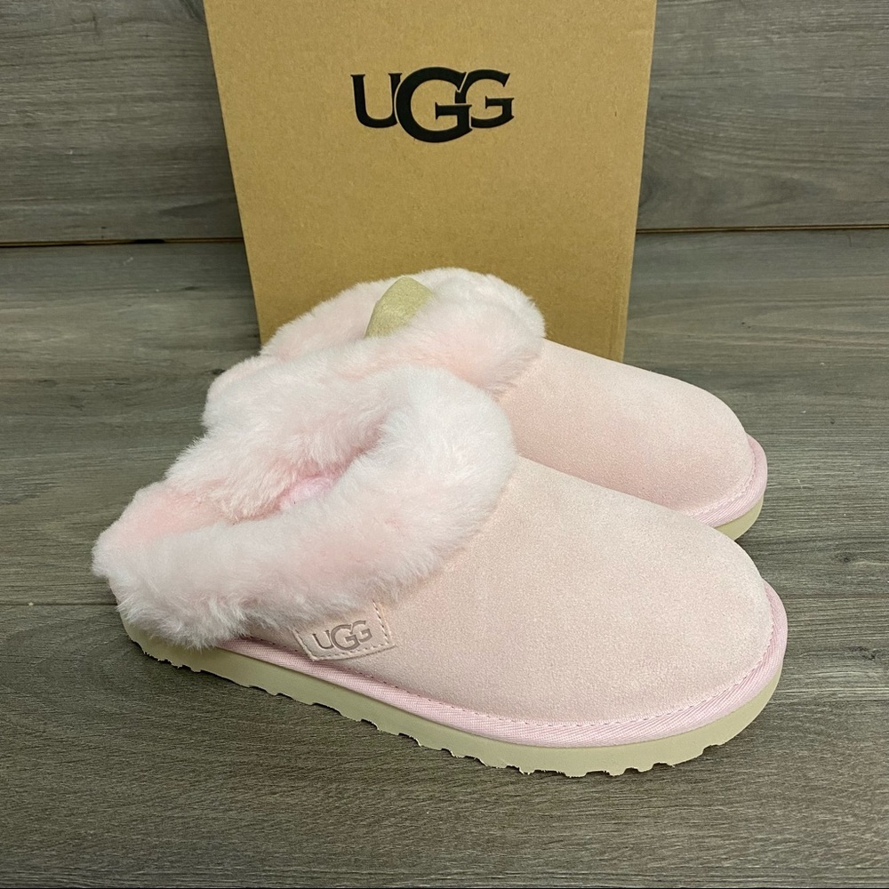 UGG Pink Sheepskin Mule Slippers